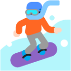 snowboarder light emoji