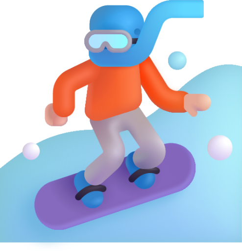 snowboarder light emoji