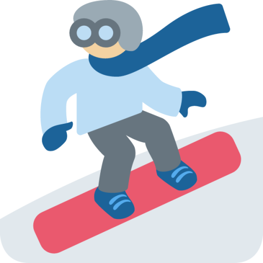 snowboarder: medium-light skin tone emoji