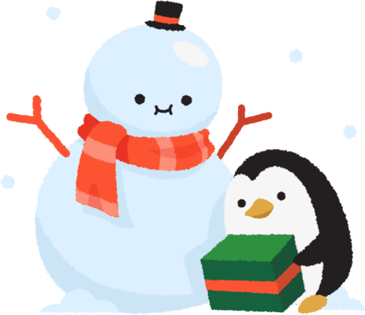 Snowman with penguin cute cartoon christmas holiday holidays