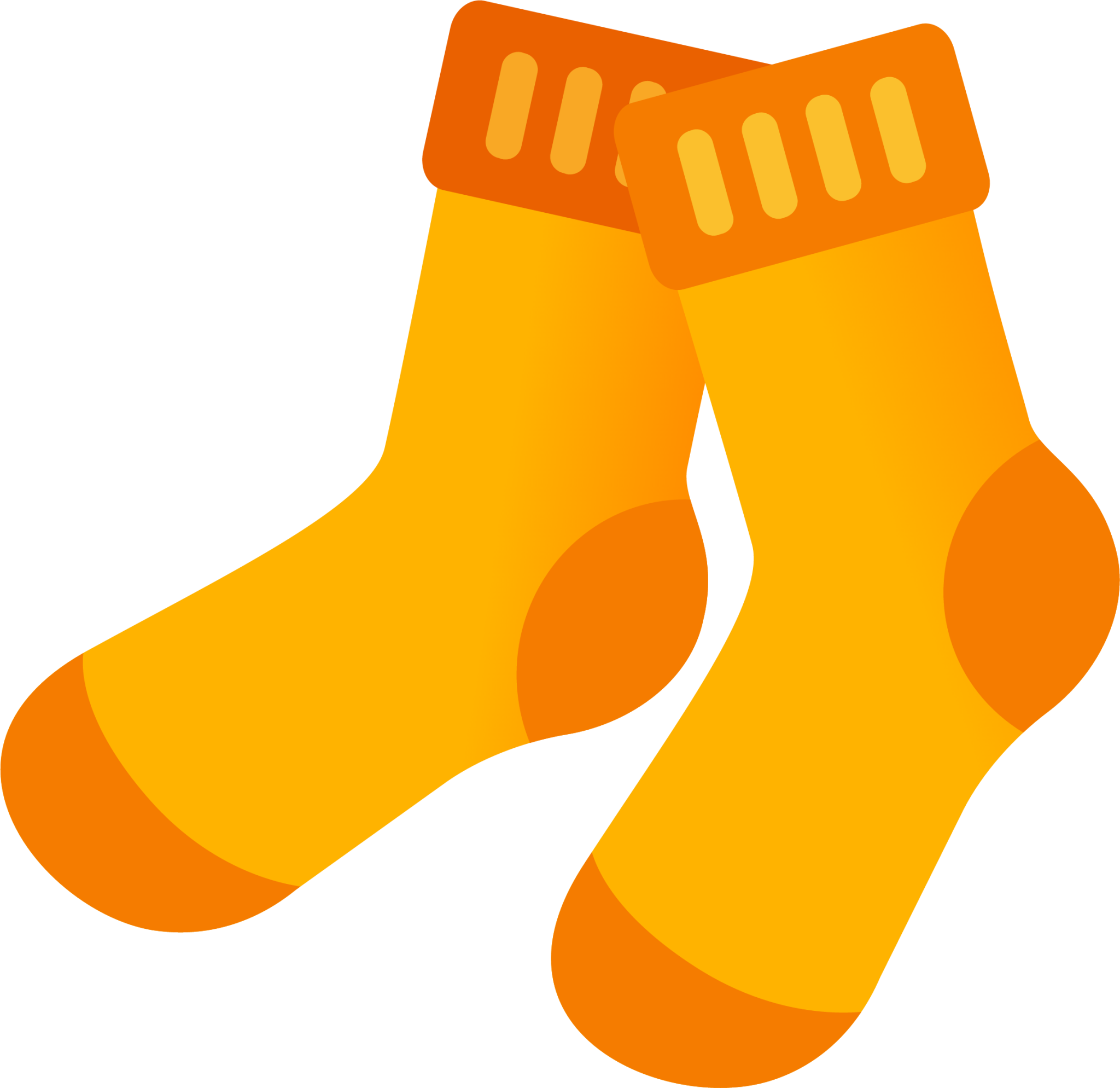 Orange Sock Clipart Hd PNG, Cartoon Yellow Orange Socks Clipart