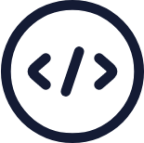 source code circle icon