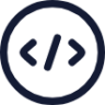 source code circle icon