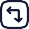 square arrow move left down icon