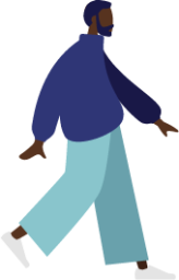 standing black man pants purple illustration