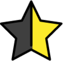 star with left half black emoji