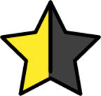 star with right half black emoji