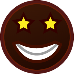 starry eyed (black) emoji
