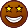 starry eyed (brown) emoji