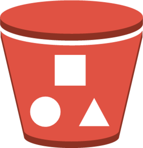 Storage Amazon S3 bucket with objects icon