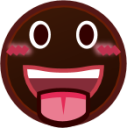 stuck out tongue (black) emoji