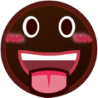 stuck out tongue (black) emoji