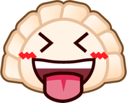 stuck out tongue closed eyes (dumpling) emoji