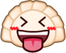 stuck out tongue closed eyes (dumpling) emoji
