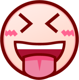 stuck out tongue closed eyes (white) emoji