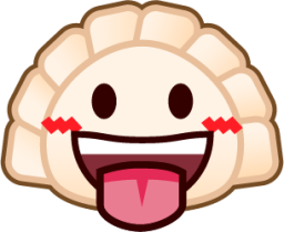 stuck out tongue (dumpling) emoji