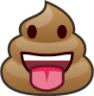 stuck out tongue (poop) emoji