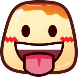 stuck out tongue (pudding) emoji