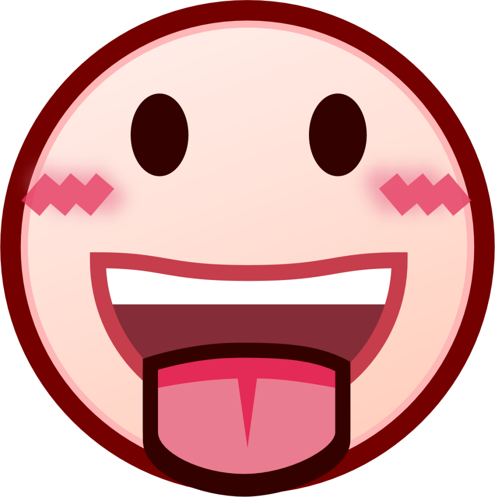 stuck out tongue (white) emoji