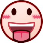 stuck out tongue (white) emoji