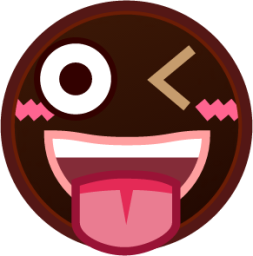 stuck out tongue winking eye (black) emoji