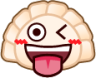 stuck out tongue winking eye (dumpling) emoji