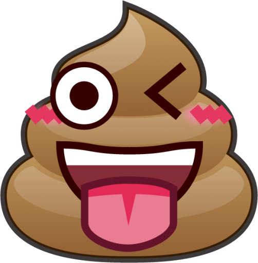 stuck out tongue winking eye (poop) emoji