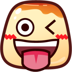 stuck out tongue winking eye (pudding) emoji