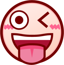 stuck out tongue winking eye (white) emoji