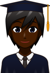 student (black) emoji