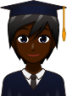 student (black) emoji