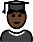 student: dark skin tone emoji