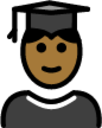 student: medium-dark skin tone emoji