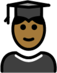 student: medium-dark skin tone emoji