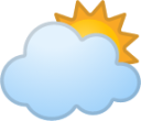 sun behind large cloud emoji