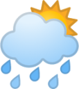 sun behind rain cloud emoji