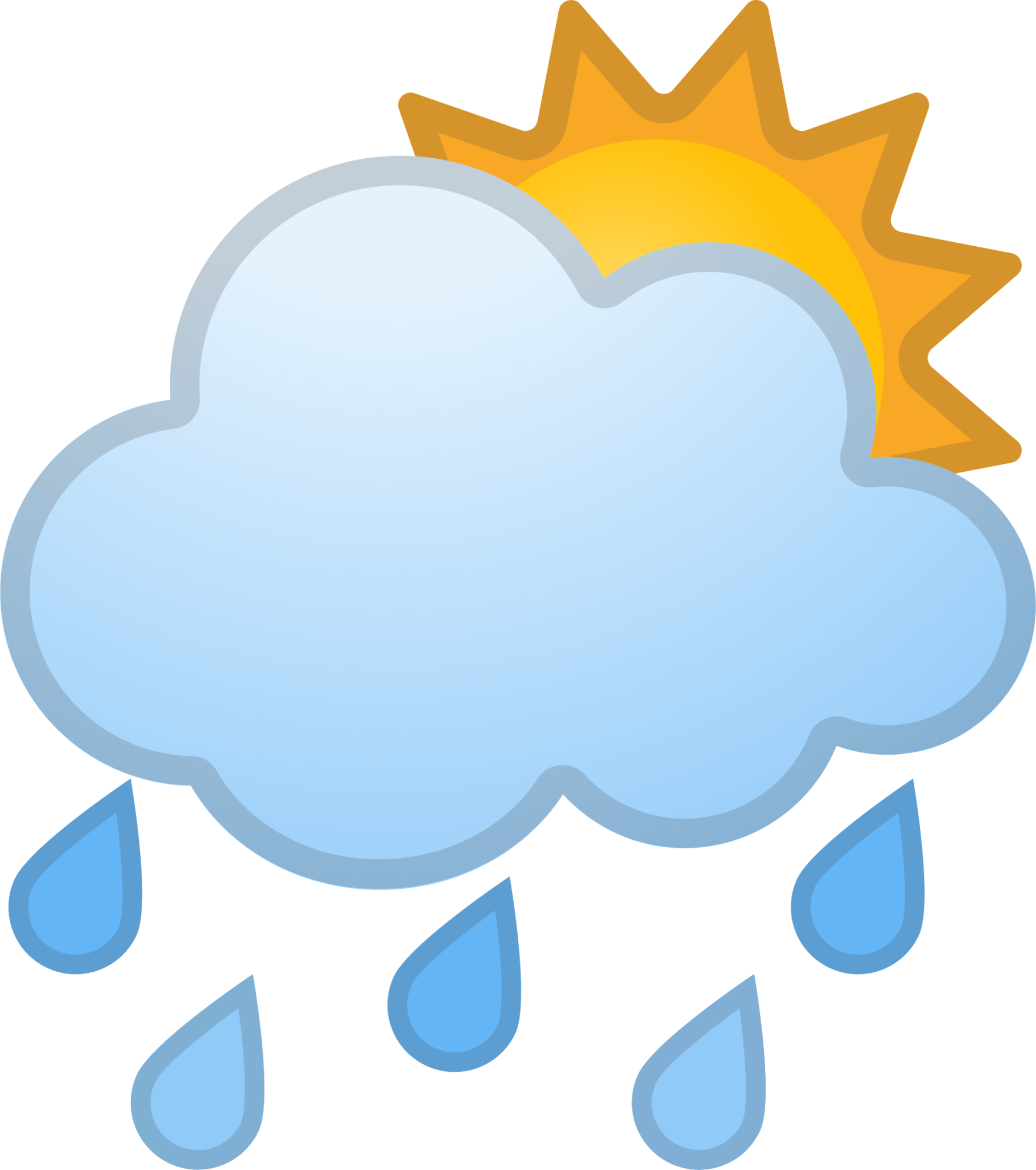 sun behind rain cloud emoji