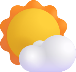 sun behind small cloud emoji