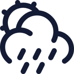 sun cloud angled rain icon