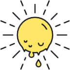 sun melting icon