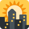 sunset over buildings emoji
