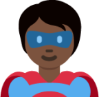 superhero: dark skin tone emoji