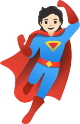 superhero: light skin tone emoji