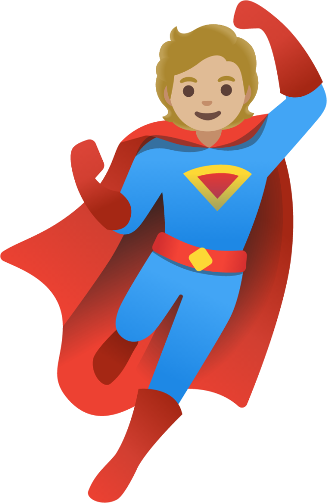 superhero: medium-light skin tone emoji