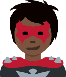 supervillain: dark skin tone emoji