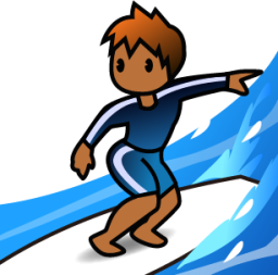 surfer (brown) emoji