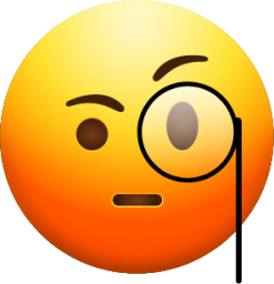 Suspicious Face With Monocle emoji