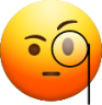 Suspicious Face With Monocle emoji