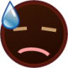 sweat (black) emoji