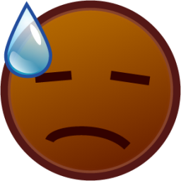 sweat (brown) emoji